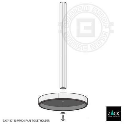 ZACK 40130 MIMO ドイツZACK社製モダンデザインのスペアトイレットペーパーホルダー 予備ロール ホワイト仕上げ [在庫有り]
