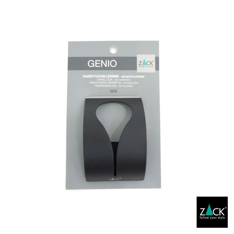ZACK 40137 GENIO ドイツZACK社製モダンデザインのタオルクリップ マットブラック [在庫有り]