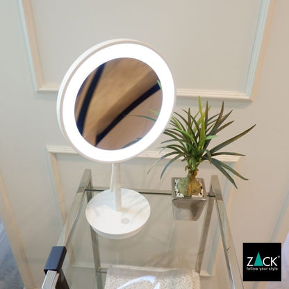 ZACK 40139 ALONA ドイツZACK社製モダンデザインのLED メイクアップミラー(X5倍) ホワイト仕上げ [お取寄せ] H2-8
