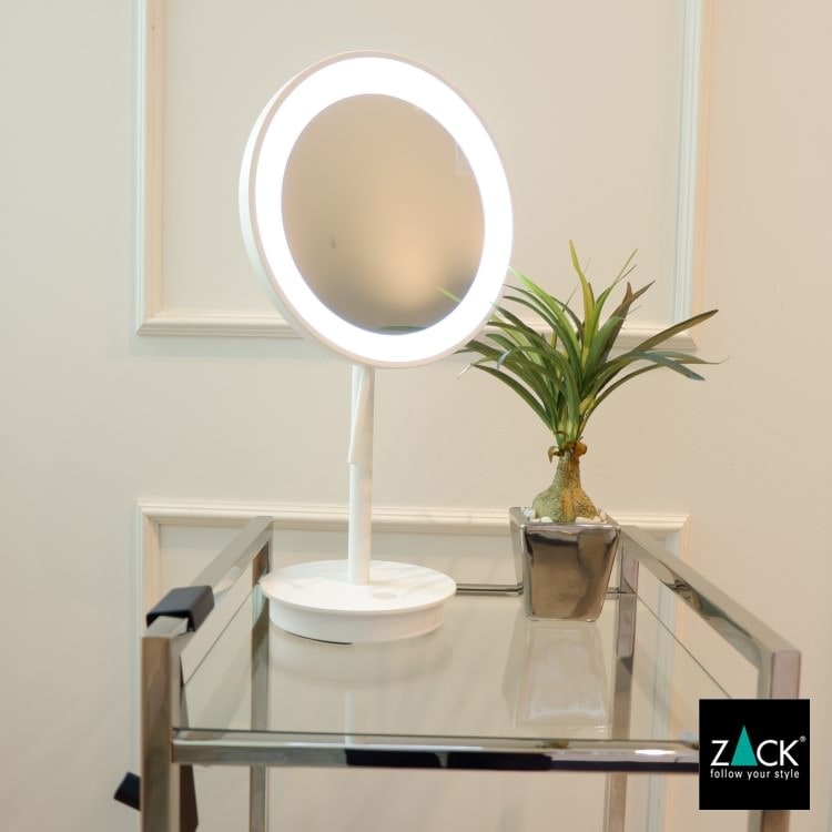 ZACK 40139 ALONA ドイツZACK社製モダンデザインのLED メイクアップミラー(X5倍) ホワイト仕上げ [お取寄せ] H2-8