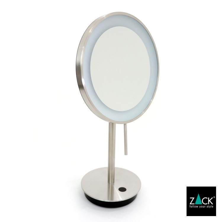 ZACK 40140 ALONA ドイツZACK社製モダンデザインのLED メイクアップミラー(X5倍) ヘアライン仕上げ HL [在庫有り] H2-82