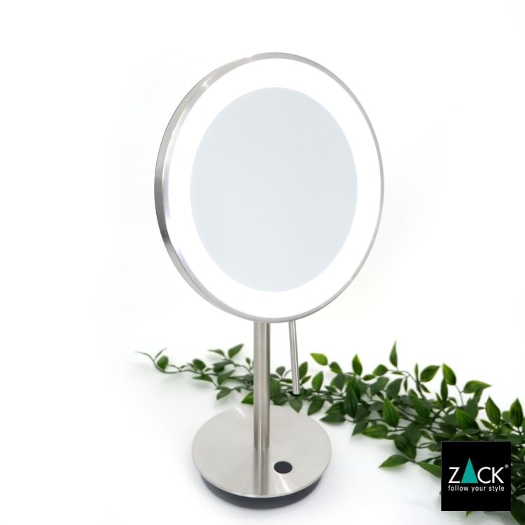 ZACK 40140 ALONA ドイツZACK社製モダンデザインのLED メイクアップミラー(X5倍) ヘアライン仕上げ HL [在庫有り] H2-82