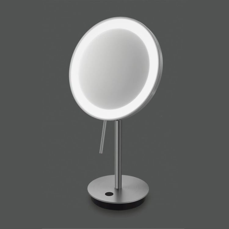 ZACK 40140 ALONA ドイツZACK社製モダンデザインのLED メイクアップミラー(X5倍) ヘアライン仕上げ HL [在庫有り] H2-82