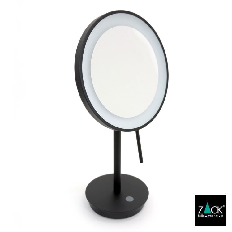 ZACK 40142 ALONA ドイツZACK社製モダンデザインのLED メイクアップミラー(X5倍) マットブラック仕上げ [在庫有り]