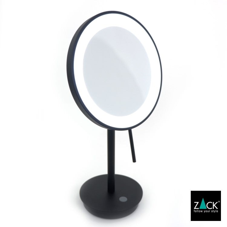 ZACK 40142 ALONA ドイツZACK社製モダンデザインのLED メイクアップミラー(X5倍) マットブラック仕上げ [在庫有り]