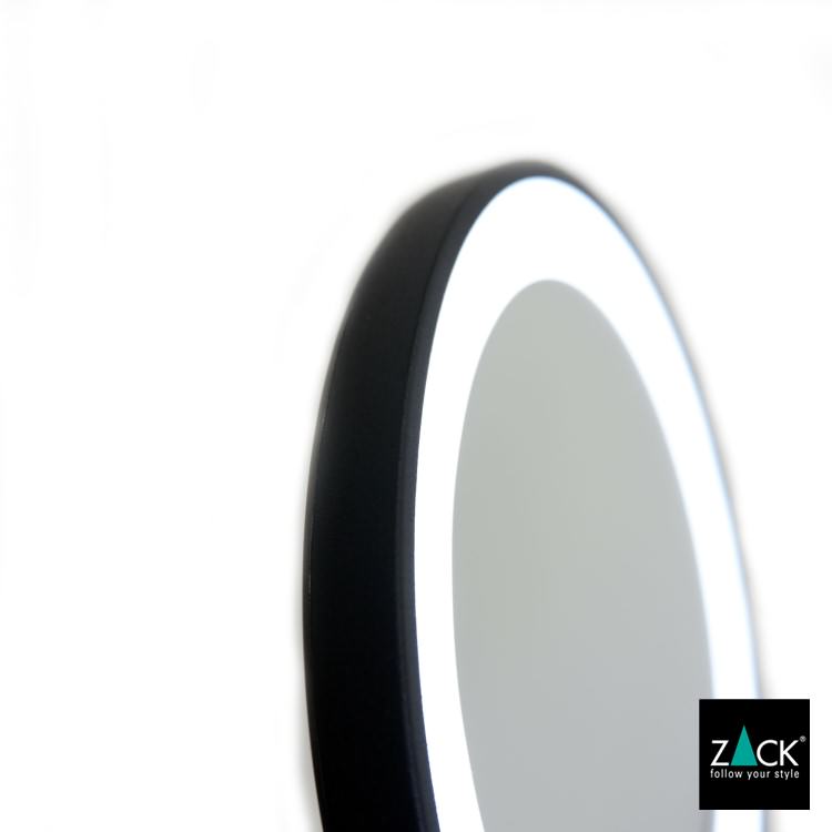 ZACK 40142 ALONA ドイツZACK社製モダンデザインのLED メイクアップミラー(X5倍) マットブラック仕上げ [在庫有り]