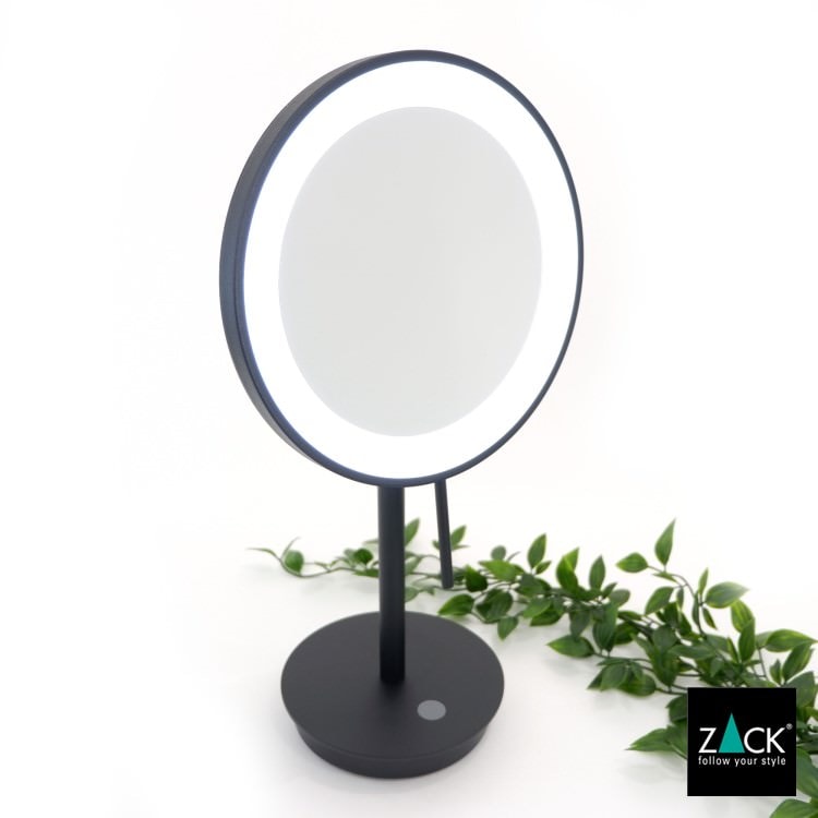 ZACK 40142 ALONA ドイツZACK社製モダンデザインのLED メイクアップミラー(X5倍) マットブラック仕上げ [在庫有り]