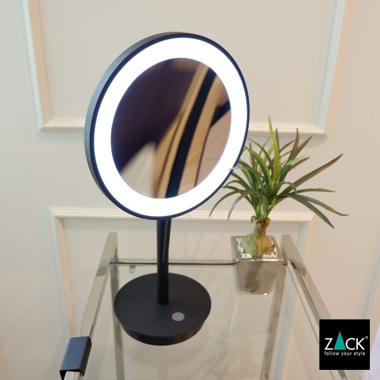 ZACK 40142 ALONA ドイツZACK社製モダンデザインのLED メイクアップミラー(X5倍) マットブラック仕上げ [在庫有り]