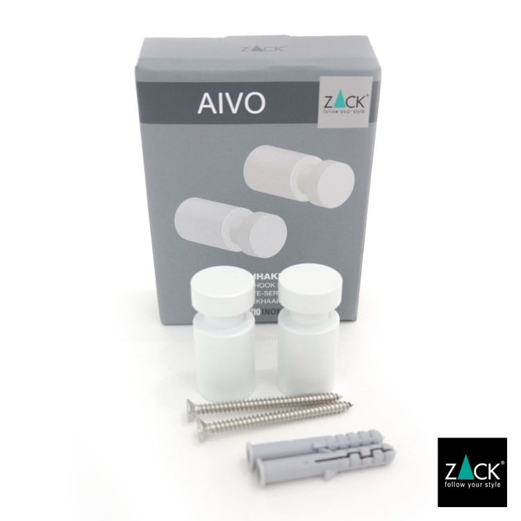 ZACK 40152 AIVO ドイツZACK社製モダンデザインのタオルフックS ホワイト仕上げ 壁付けタイプ DIY [在庫有り]H1