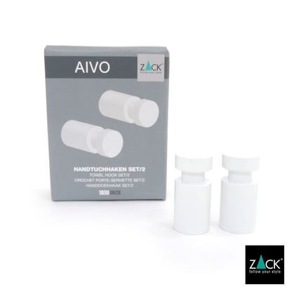 ZACK 40152 AIVO ドイツZACK社製モダンデザインのタオルフックS ホワイト仕上げ 壁付けタイプ DIY [在庫有り]H1