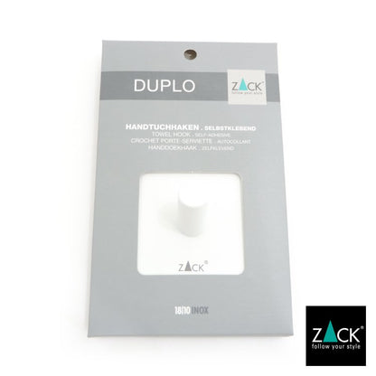 ZACK 40154 DUPLO ドイツZACK社製モダンデザインのタオルフック ホワイト仕上げ [在庫有り] H2-490