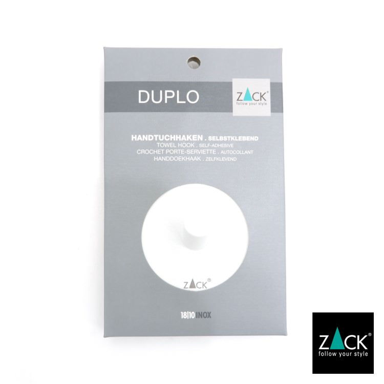 ZACK 40155 DUPLO ドイツZACK社製モダンデザインのタオルフック ホワイト仕上げ(ラウンド) [業務用(36個セット)]
