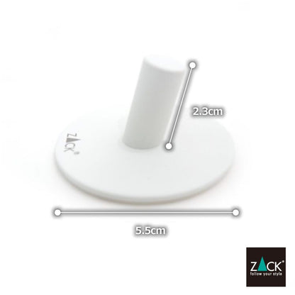 ZACK 40155 DUPLO ドイツZACK社製モダンデザインのタオルフック ホワイト仕上げ(ラウンド) (3個セット)