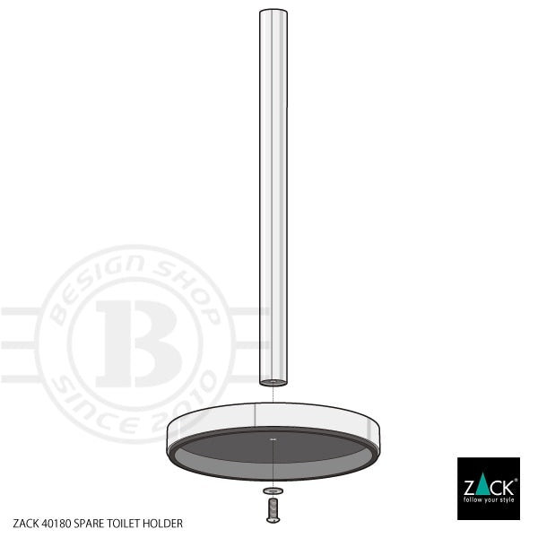 ZACK 40180 MIMO ドイツZACK社製モダンデザインのスペアトイレットペーパーホルダー 予備ロール HL [在庫有り] H2-69