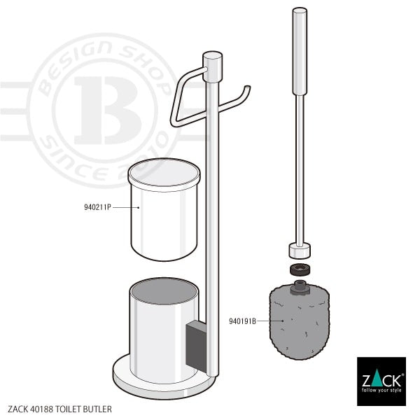 ZACK 40188 MARINO ドイツZACK社製モダンデザインのトイレットペーパースタンド トイレットバトラー HL [在庫有り]H1