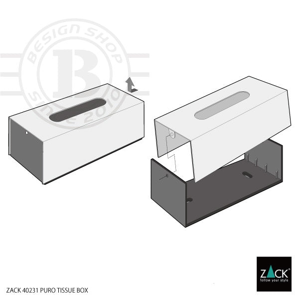 ZACK 40231 PURO ドイツZACK社製モダンデザインのティッシュボックス HL [在庫有り]