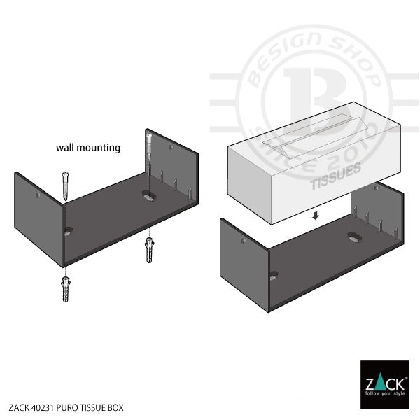 ZACK 40231 PURO ドイツZACK社製モダンデザインのティッシュボックス HL [在庫有り]