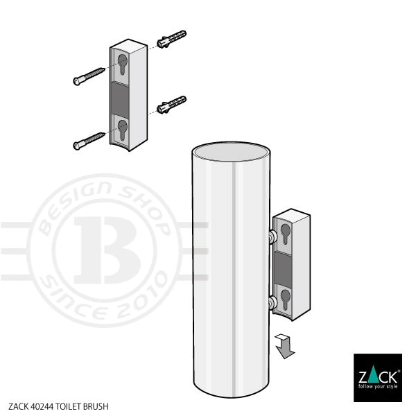 ZACK 40244 TUBO ドイツZACK社製モダンデザインのトイレブラシ 壁付けタイプ DIY HL [在庫有り]