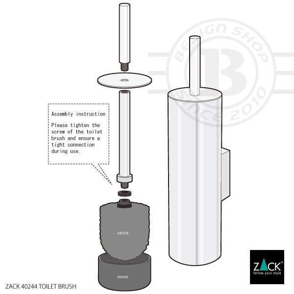 ZACK 40244 TUBO ドイツZACK社製モダンデザインのトイレブラシ 壁付けタイプ DIY HL [在庫有り]