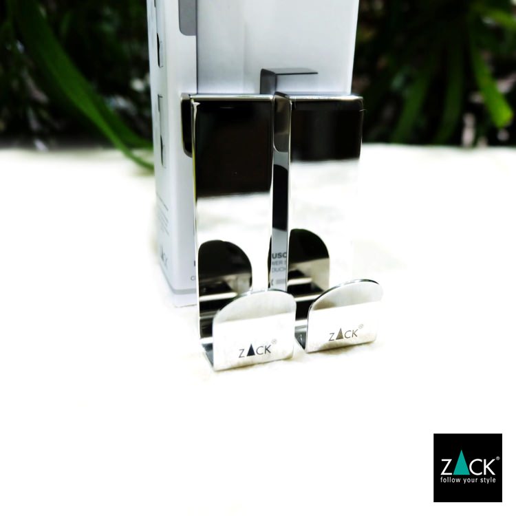 ZACK 40262 MITOR ドイツZACK社製モダンデザインのガラス用シャワーフック(2個入)[在庫有り] MP