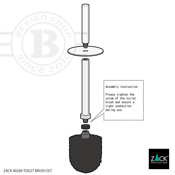 ZACK 40284 TUBO ドイツZACK社製モダンデザインのトイレブラシセット HL [お取寄せ]
