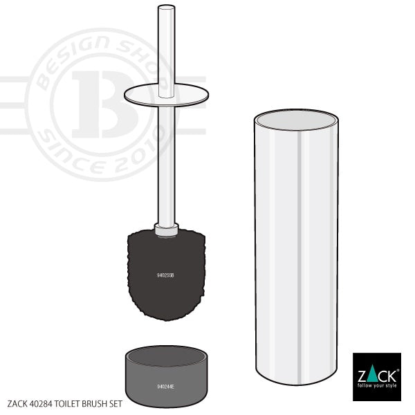 ZACK 40284 TUBO ドイツZACK社製モダンデザインのトイレブラシセット HL [お取寄せ]