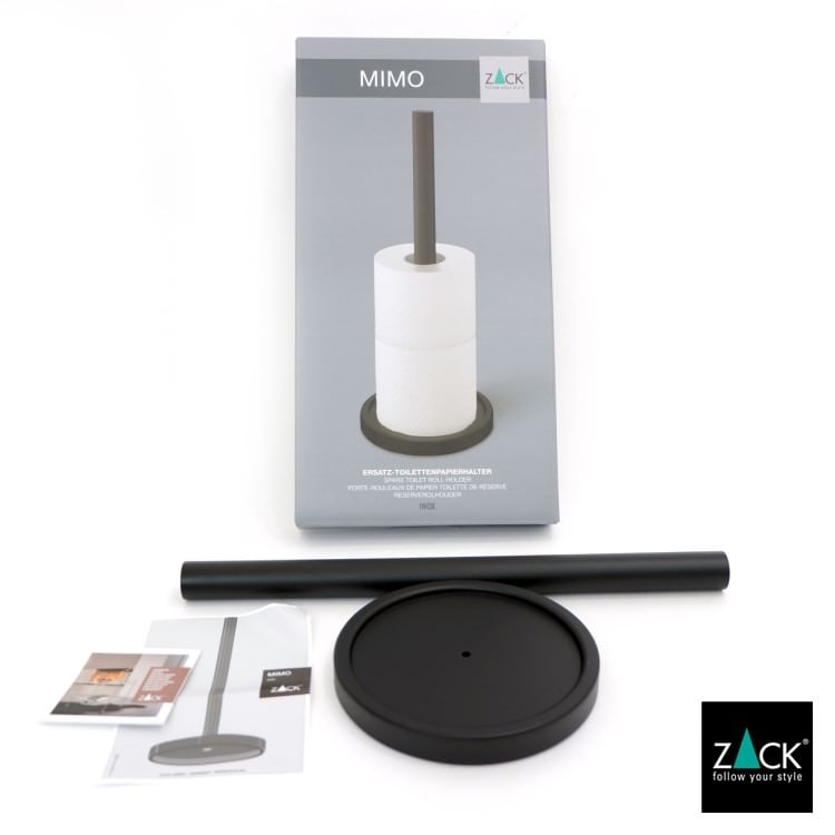 ZACK 40286 MIMO ドイツZACK社製モダンデザインのスペアトイレットペーパーホルダー 予備ロール マットブラック [在庫有り]