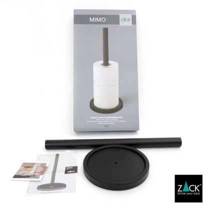 ZACK 40286 MIMO ドイツZACK社製モダンデザインのスペアトイレットペーパーホルダー 予備ロール マットブラック [在庫有り]