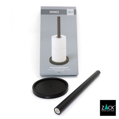 ZACK 40286 MIMO ドイツZACK社製モダンデザインのスペアトイレットペーパーホルダー 予備ロール マットブラック [在庫有り]