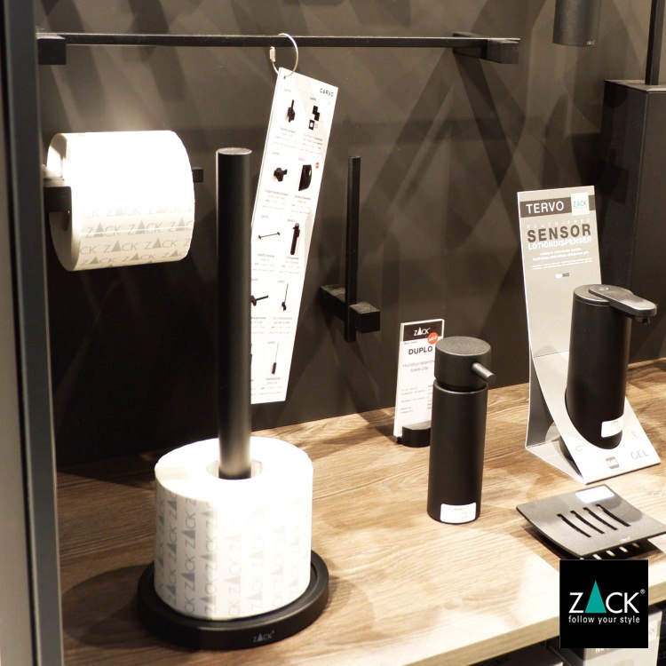 ZACK 40286 MIMO ドイツZACK社製モダンデザインのスペアトイレットペーパーホルダー 予備ロール マットブラック [在庫有り]