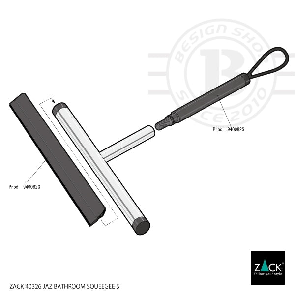 ZACK 40326 JAZ ドイツZACK社製モダンデザインのバスルームスクイージーS HL [在庫有り]
