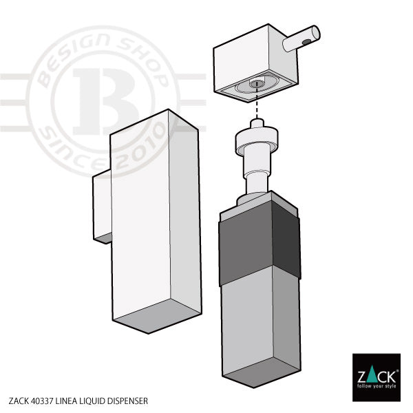 ZACK 40337 LINEA ドイツZACK社製モダンデザインのリキッドディスペンサー 壁付けタイプ DIY MP [在庫有り] H2-57