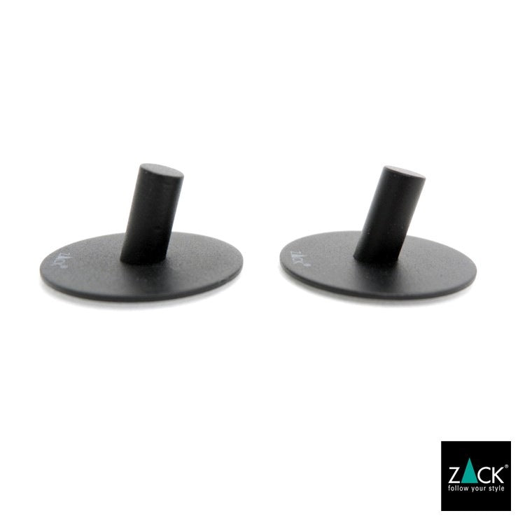 ZACK 40354 DUPLO ドイツZACK社製モダンデザインのタオルフック マットブラック(ラウンド/2個入) [在庫有り]