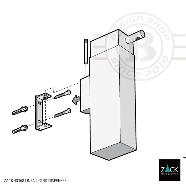 ZACK 40368 LINEA ドイツZACK社製モダンデザインのリキッドディスペンサー 壁付けタイプ DIY HL [在庫有り]