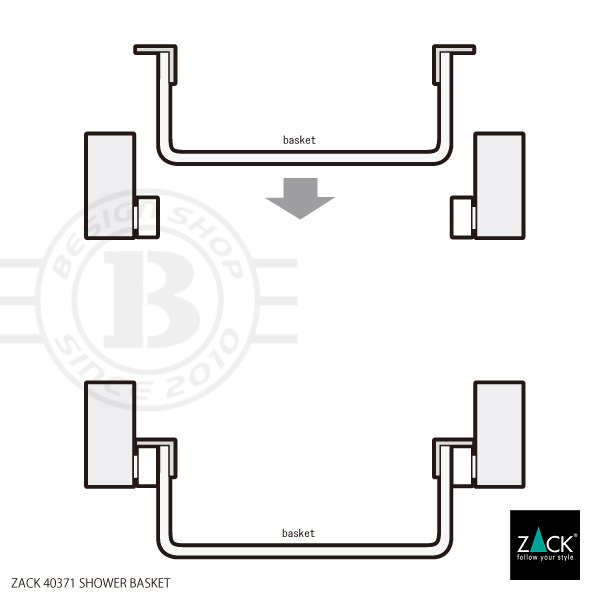 ZACK 40371 LINEA ドイツZACK社製モダンデザインのシャワーバスケット 壁付けタイプ DIY HL [お取寄せ]