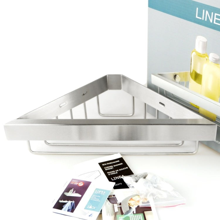 ZACK 40373 LINEA ドイツZACK社製モダンデザインのシャワーバスケット(コーナー用) 壁付けタイプ DIY HL [在庫有り]H1