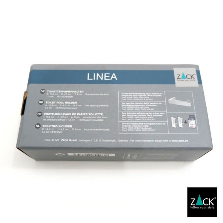 [サンプル品] ZACK 40374 LINEA ドイツZACK社製　モダンデザインのトイレットペーパーホルダー 壁付けタイプ DIY HL [在庫有り]