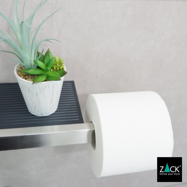 ZACK 40376 LINEA ドイツZACK社製モダンデザインのトイレットペーパーホルダー(トレイ付き) 壁付けタイプ DIY HL [在庫有り]H1
