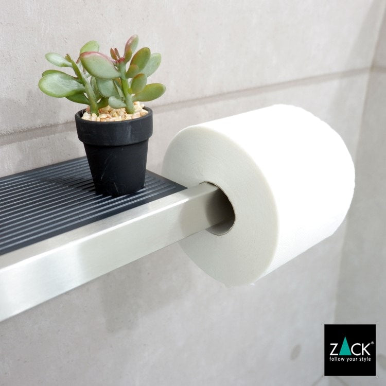 ZACK 40376 LINEA ドイツZACK社製モダンデザインのトイレットペーパーホルダー(トレイ付き) 壁付けタイプ DIY HL [在庫有り]H1