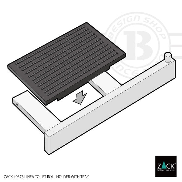 ZACK 40376 LINEA ドイツZACK社製モダンデザインのトイレットペーパーホルダー(トレイ付き) 壁付けタイプ DIY HL [在庫有り]H1