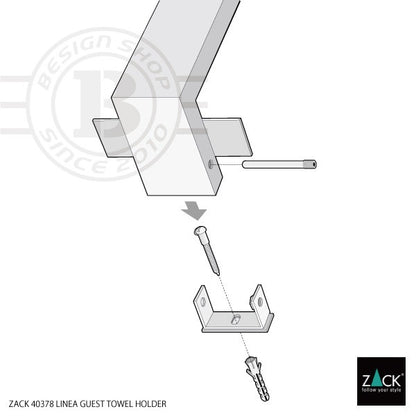 ZACK 40378 LINEA ドイツZACK社製モダンデザインのタオルホルダー 壁付けタイプ DIY HL [在庫有り]