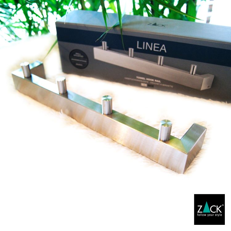 ZACK 40389 LINEA ドイツZACK社製モダンデザインのタオルフックレール 壁付けタイプ DIY HL [在庫有り]