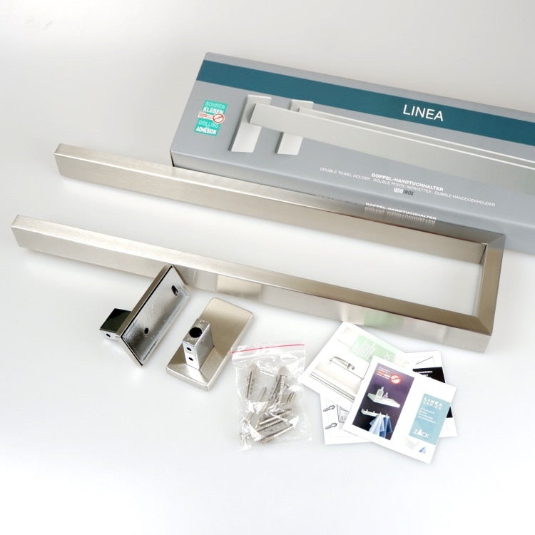 ZACK 40398 LINEA ドイツZACK社製モダンデザインのダブルタオルホルダー 壁付けタイプ DIY HL [在庫有り]H1