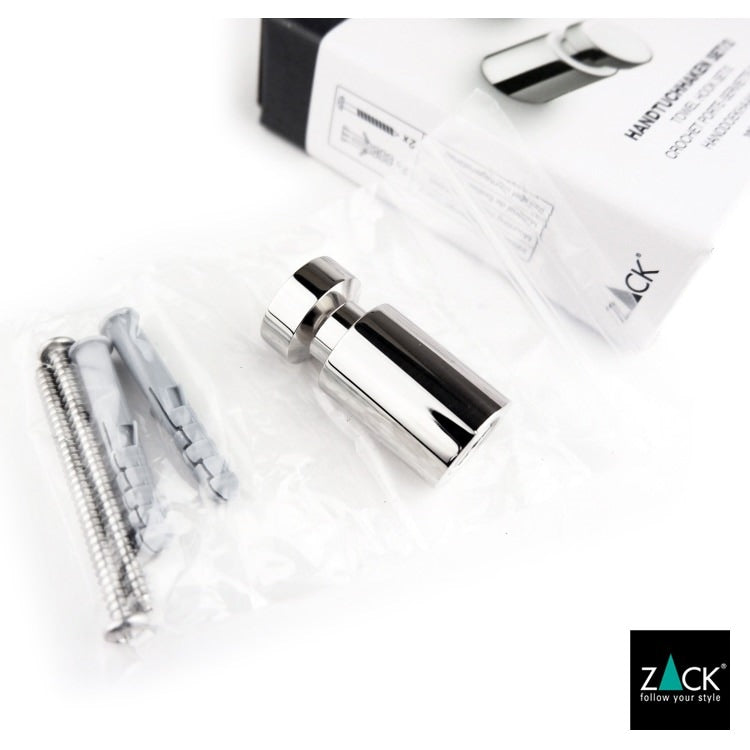 ZACK 40402 AIVO ドイツZACK社製モダンデザインのタオルフックS 2個セット 壁付けタイプ DIY MP [在庫有り]H1