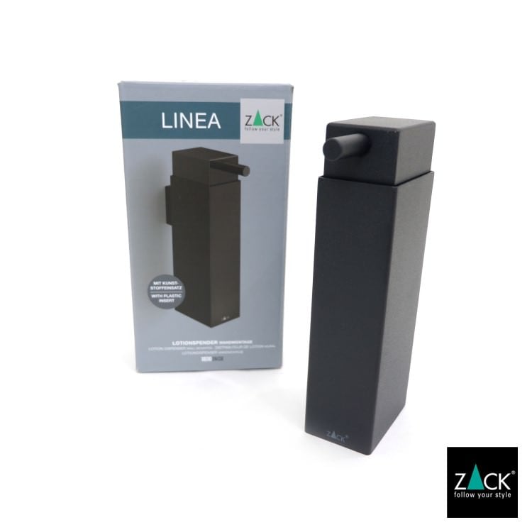 ZACK 40405 LINEA ドイツZACK社製モダンデザインのリキッドディスペンサー マットブラック 壁付けタイプ DIY [在庫有り]