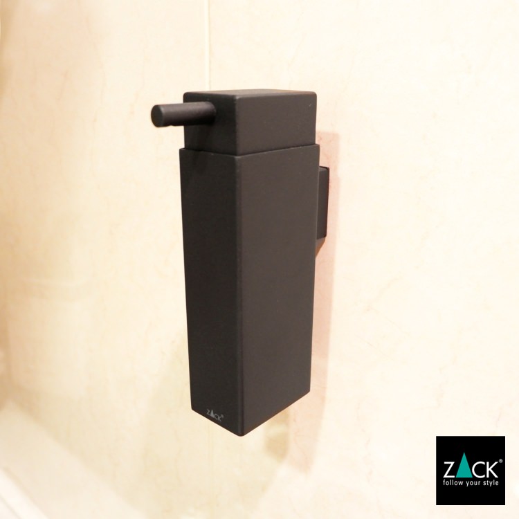 ZACK 40405 LINEA ドイツZACK社製モダンデザインのリキッドディスペンサー マットブラック 壁付けタイプ DIY [在庫有り]