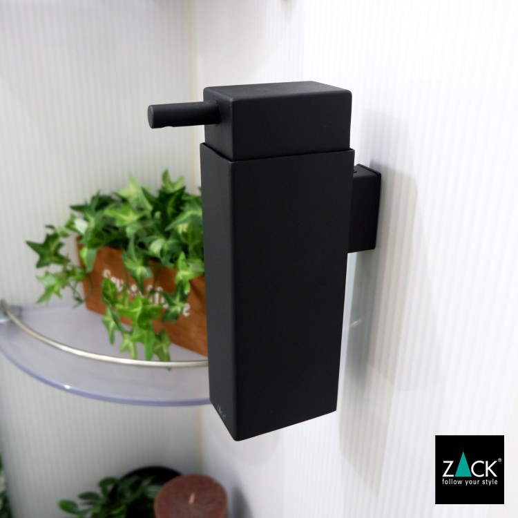 ZACK 40405 LINEA ドイツZACK社製モダンデザインのリキッドディスペンサー マットブラック 壁付けタイプ DIY [在庫有り]