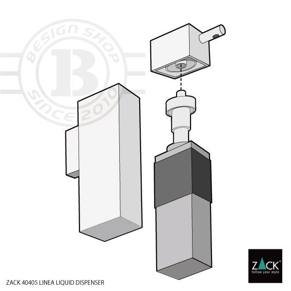 ZACK 40405 LINEA ドイツZACK社製モダンデザインのリキッドディスペンサー マットブラック 壁付けタイプ DIY [在庫有り]