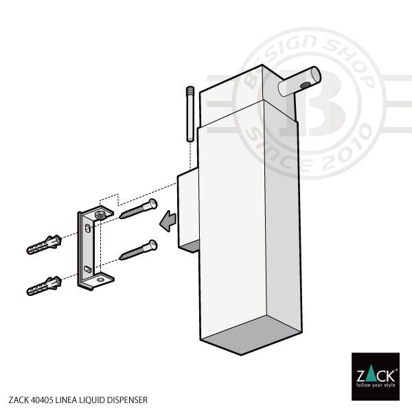 ZACK 40405 LINEA ドイツZACK社製モダンデザインのリキッドディスペンサー マットブラック 壁付けタイプ DIY [在庫有り]