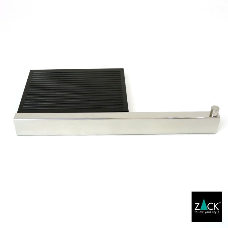 ZACK 40407 LINEA ドイツZACK社製モダンデザインのトイレットペーパーホルダー(トレイ付き) 壁付けタイプ DIY MP [在庫有り] H2-62